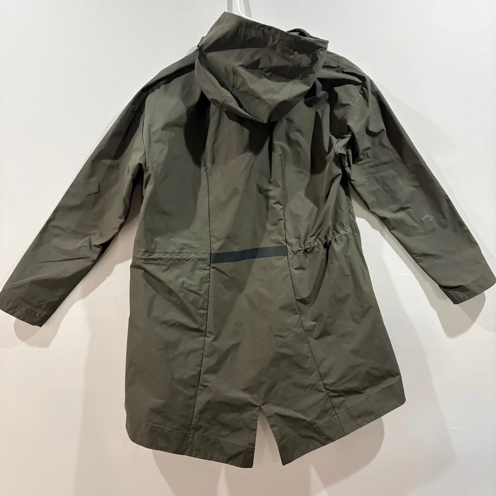 Nike Longline Utility Rain Jacket Olive Small Water Repellent Hooded Gorpcore - Picture 2 of 6